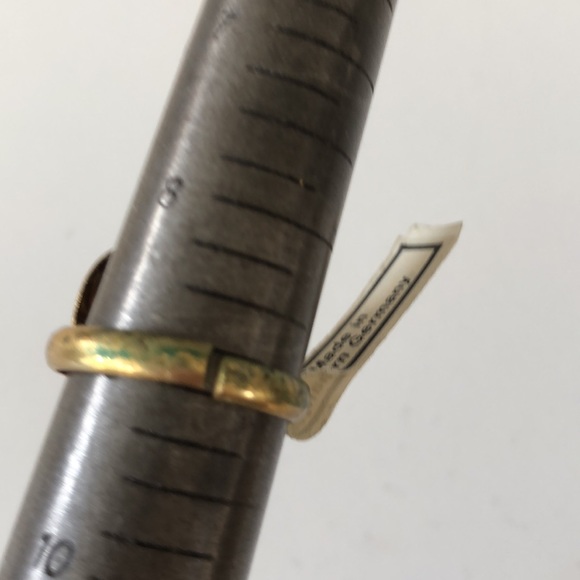 Vintage Made in Western Germany Gold Tone Enamel scull Ring w/Tag adjustable - Picture 8 of 10